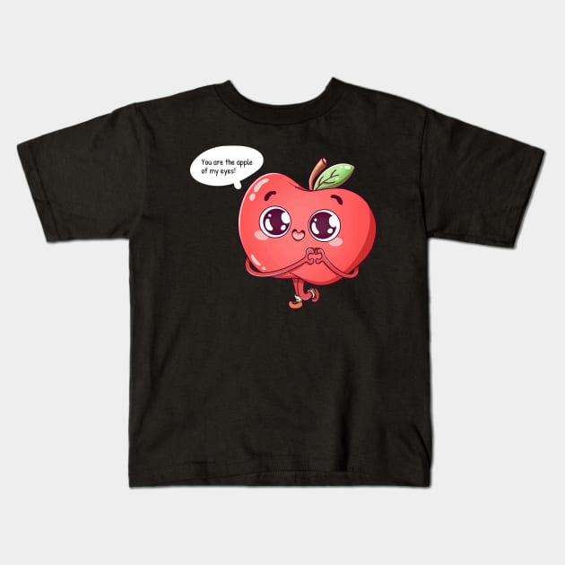 You Are The Apple Of My Eyes Kids T-Shirt by Mako Design 